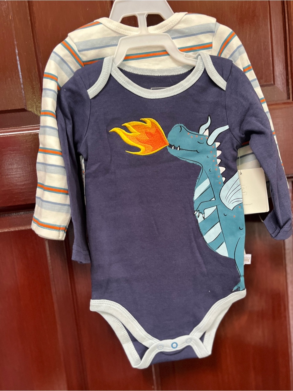 Rosie Pope Navy Blue Dragon Flame Long-Sleeve One-Piece